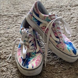 Vans Pink and Blue Tropical Print